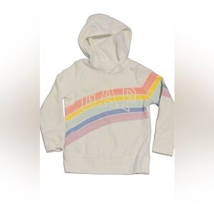 GAP Kids White Hoodie with Rainbow Stripes